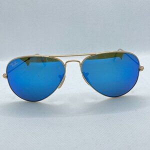 Ray-Ban RB3025 Aviator Flash Sunglasses Matte Gold